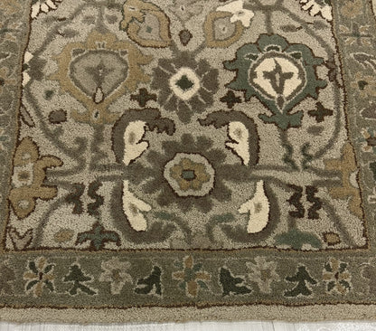 Traditional Wool Hand Knotted Rug Green 3x5  -EB-06