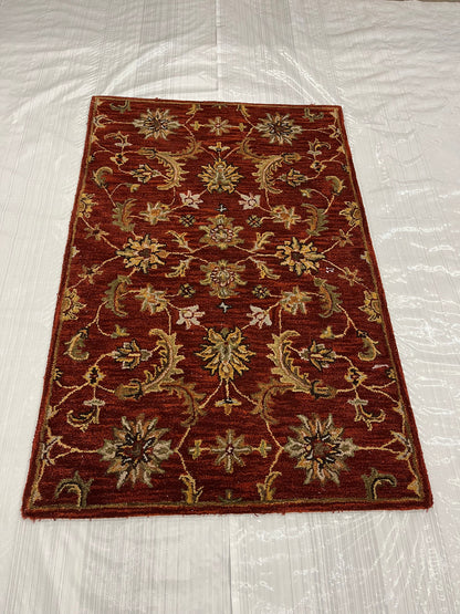 Traditional Clearance Area Rug Red 3.7X5.5  -EB-18