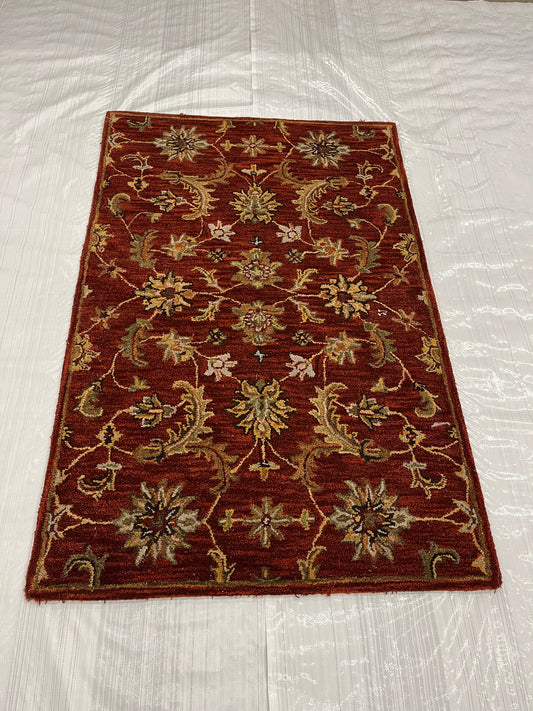 Traditional Clearance Area Rug Red 3.7X5.5  -EB-18