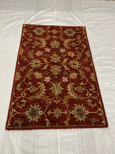 Traditional Clearance Area Rug Red 3.7X5.5  -EB-18