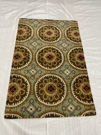 Transitional Clearance Area Rug Green 3.3X5.4  -EB-20