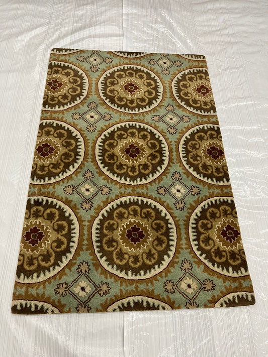 Transitional Clearance Area Rug Green 3.3X5.4  -EB-20