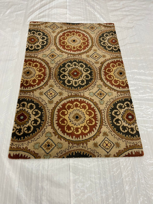 Transitional Clearance Area Rug Beige 3.4X5.5  -EB-22
