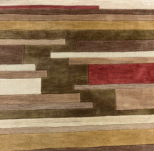 Modern Clearance Area Rug Red 3X5  -EB-27
