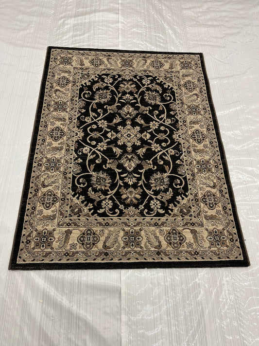 Traditional Clearance Area Rug Black 4X5  -EB-51