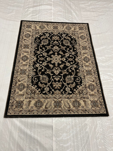 Traditional Clearance Area Rug Black 4X5  -EB-51