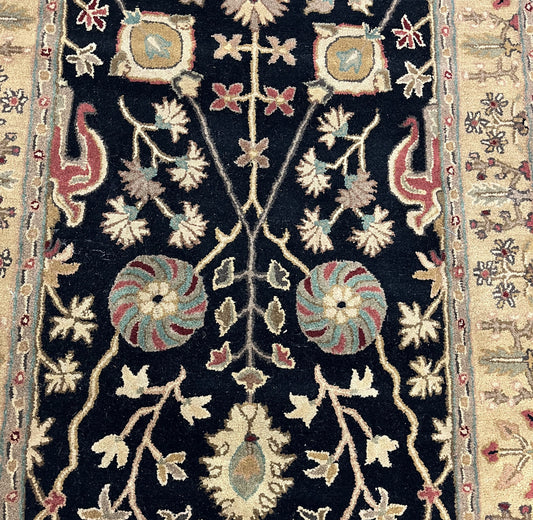Traditional Clearance Area Rug Black 3.3X5.5  -EB-54