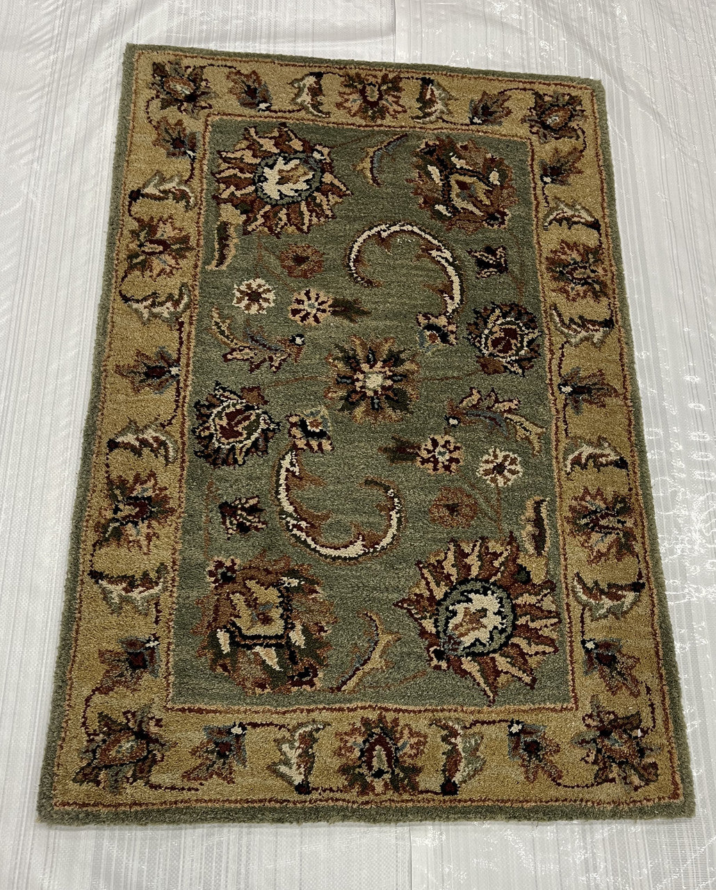 Traditional Clearance Area Rug Green 2X4 -EB-67