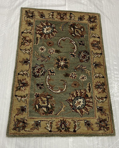 Traditional Clearance Area Rug Green 2X4 -EB-67