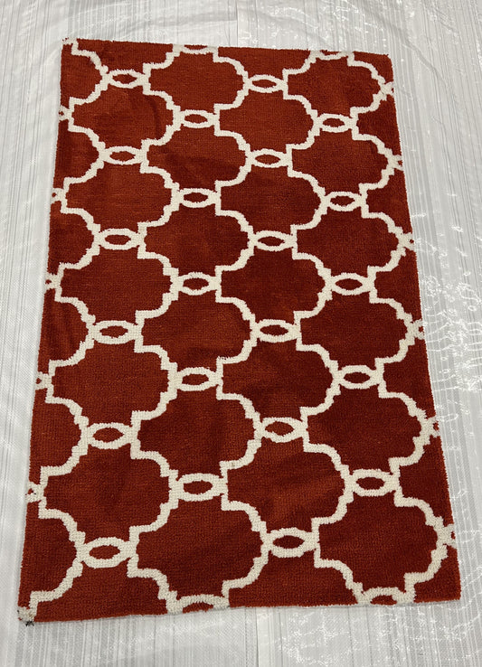 Modern Clearance Area Rug Red 2X4 -EB-77