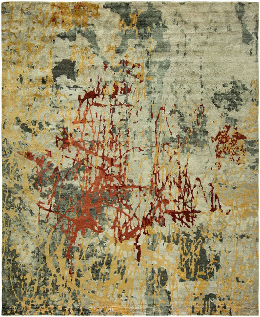 Hand Knotted Silk Modern Rug KJN0760