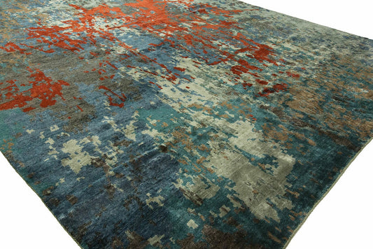 Hand Knotted Silk Modern Rug KJN0780