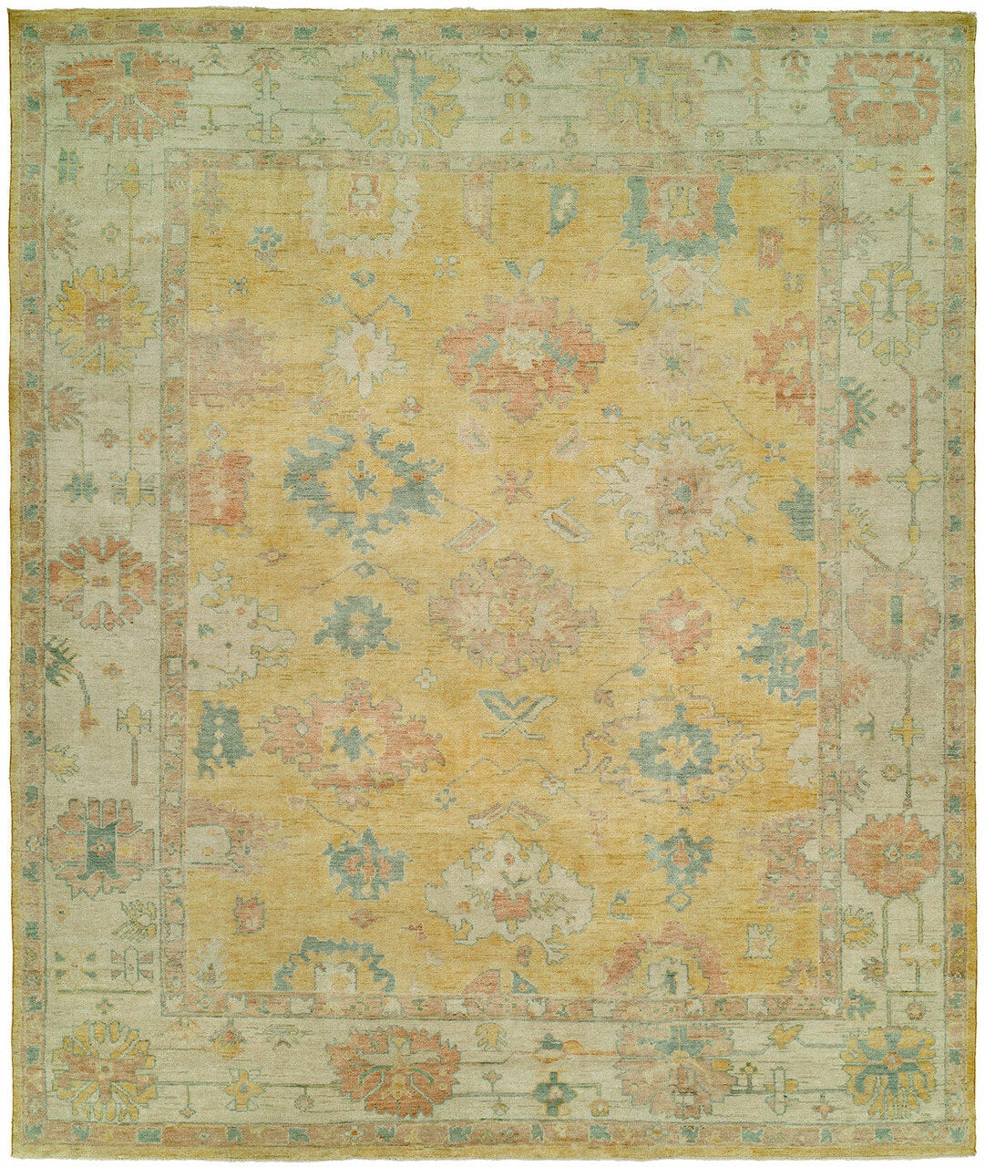 Hand Knotted Wool Oushak Rug KKZ1260