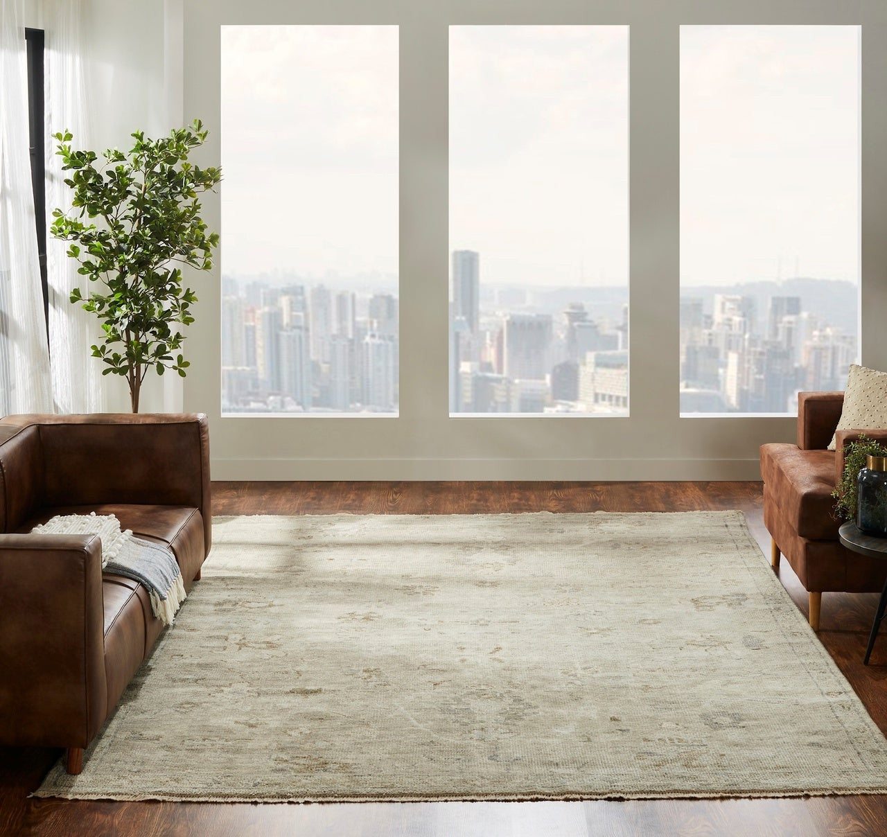 Hand Knotted Wool Oushak Rug KLL7450