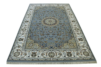 Traditional Fine Nain Wool/silk Hand Knotted Rug 5.0X8.0 - w20240