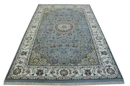 Traditional Fine Nain Wool/silk Hand Knotted Rug 5.0X8.0 - w20240