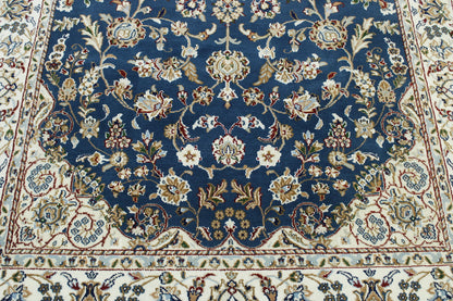 Traditional Fine Nain Wool/silk Hand Knotted Rug 5.0X8.0 - W2374