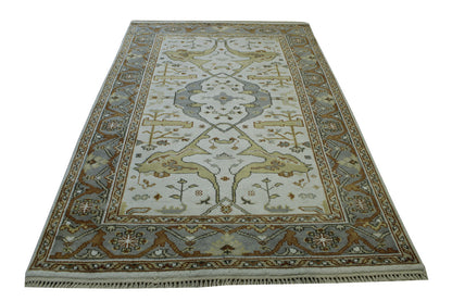 Oushak Zigler Wool Hand Knotted Rug 5.0X8.0 - W20344
