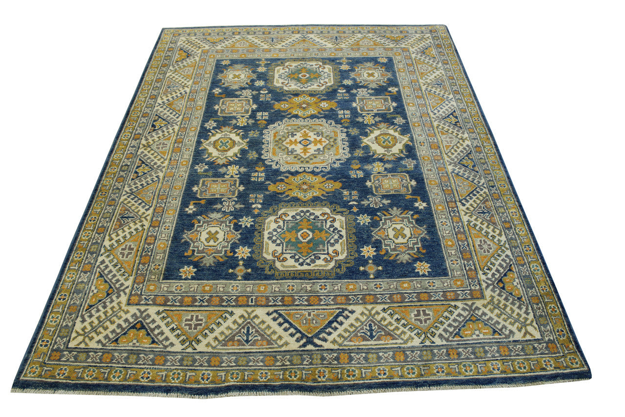 Tribal Super Kazak Wool Hand Knotted Rug 5.0X8.0 - W3023
