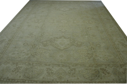 Oushak Whitewash Chobie Wool Hand Knotted Rug 11.6x14.5 -g-12