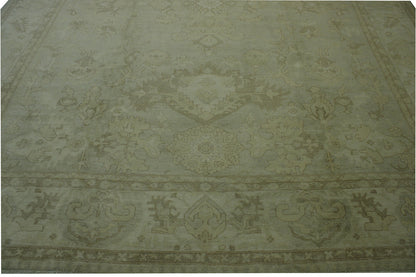 Oushak Whitewash Chobie Wool Hand Knotted Rug 11.6x14.5 -g-12