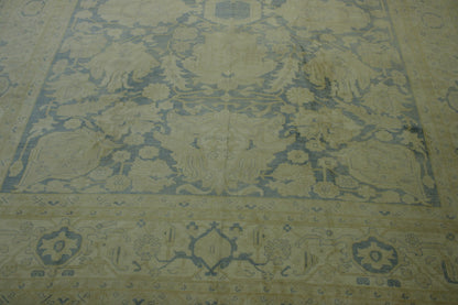 Oushak Whitewash Chobie Wool Hand Knotted Rug 12.0x14.6 -g-9