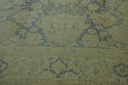 Oushak Whitewash Chobie Wool Hand Knotted Rug 12.0x14.6 -g-9