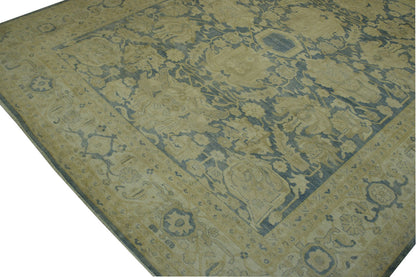Oushak Whitewash Chobie Wool Hand Knotted Rug 12.0x14.6 -g-9
