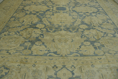 Oushak Whitewash Chobie Wool Hand Knotted Rug 12.0x14.6 -g-9