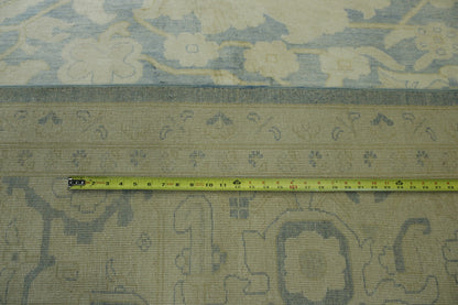 Oushak Whitewash Chobie Wool Hand Knotted Rug 12.0x14.6 -g-9