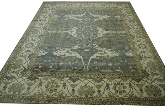 Oushak Whitewash Zigler Wool Hand Knotted Rug 12.0x15.2 -w20329