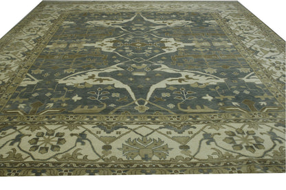 Oushak Whitewash Zigler Wool Hand Knotted Rug 12.0x15.2 -w20329