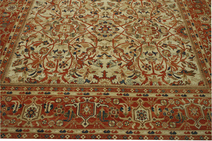 Traditional Antique Chobie Wool Hand Knotted Rug 13.3x17.7 -w5016