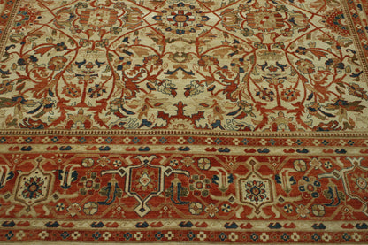 Traditional Antique Chobie Wool Hand Knotted Rug 13.3x17.7 -w5016
