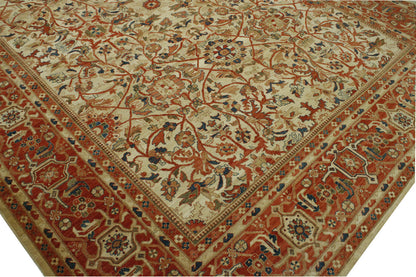 Traditional Antique Chobie Wool Hand Knotted Rug 13.3x17.7 -w5016