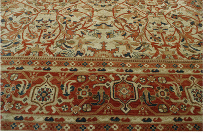 Traditional Antique Chobie Wool Hand Knotted Rug 13.3x17.7 -w5016