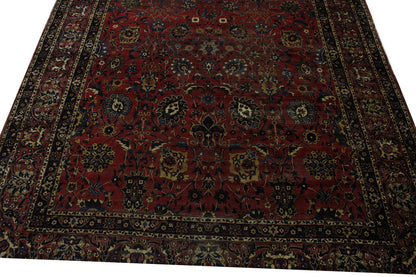 Traditional Antique Farahan 1980's Wool Hand Knotted Rug 9.7x18.1 -w2112