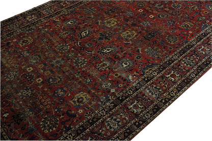 Traditional Antique Farahan 1980's Wool Hand Knotted Rug 9.7x18.1 -w2112