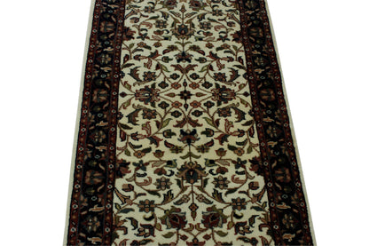 Traditional Indo Kashan Wool Hand Knotted Rug 2x4 - w2175