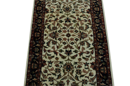 Traditional Indo Kashan Wool Hand Knotted Rug 2x4 - w2175