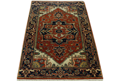 Tribal Antiquty Sherapi Wool Hand Knotted Rug 2x4 - w20081