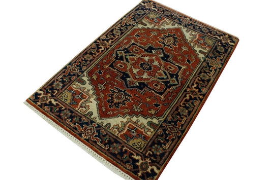 Tribal Antiquty Sherapi Wool Hand Knotted Rug 2x4 - w20081