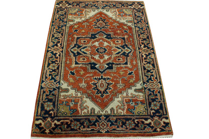Tribal Antiquty Sherapi Wool Hand Knotted Rug 2x4 - w20081