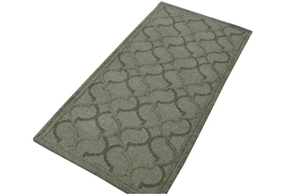Modern Gemotrical Design Wool Hand Knotted Rug 2x4 - w5002