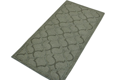 Modern Gemotrical Design Wool Hand Knotted Rug 2x4 - w5002