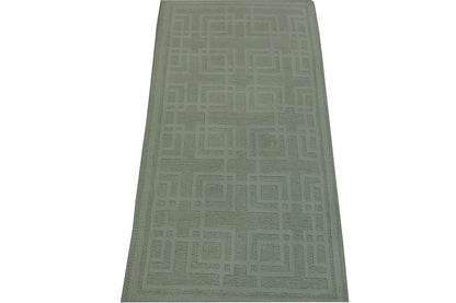 Modern Gemotrical Design Wool Hand Knotted Rug 2x4 - w5004