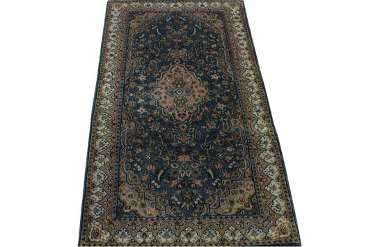 Traditional Indo Kerman Wool Hand Knotted Rug 2x4 - w2189