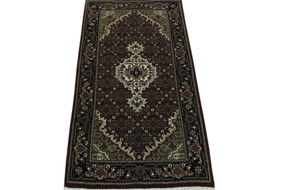 Traditional Indo Mahi Tabriz Wool Hand Knotted Rug 2x4 - w2391