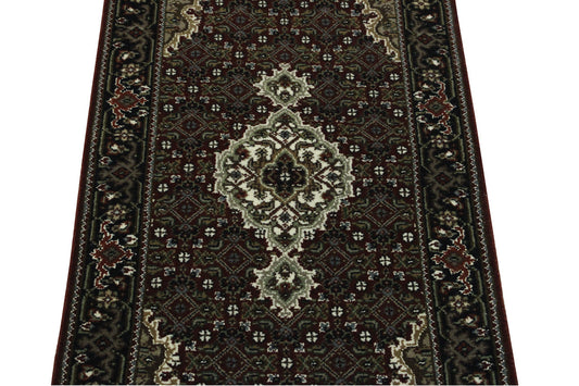 Traditional Indo Mahi Tabriz Wool Hand Knotted Rug 2x4 - w2391