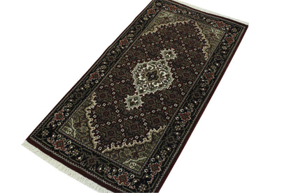 Traditional Indo Mahi Tabriz Wool Hand Knotted Rug 2x4 - w2391